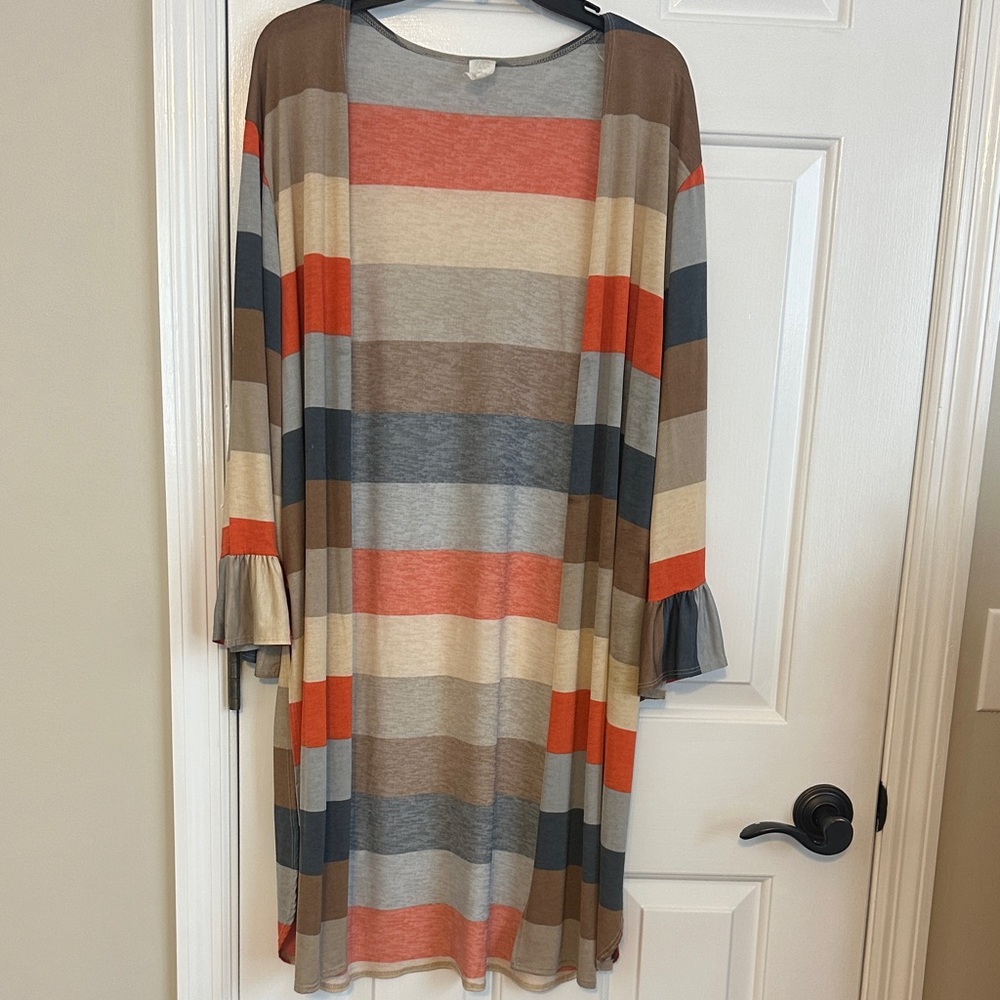 Striped Multicolor Open Cardigan
